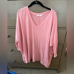 Cherish Pink V-Neck Tunic Top